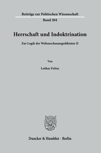 Abbildung von: Herrschaft und Indoktrination. - Duncker & Humblot