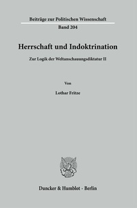 Abbildung von: Herrschaft und Indoktrination. - Duncker & Humblot