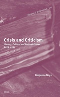 Cover: Crisis and Criticism - Brill