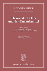 Abbildung von: Theorie des Geldes und der Umlaufsmittel. - Duncker & Humblot