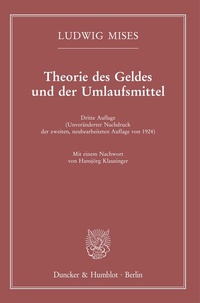 Abbildung von: Theorie des Geldes und der Umlaufsmittel. - Duncker & Humblot
