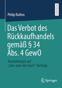 Abbildung von: Das Verbot des Rückkaufhandels gemäß § 34 Abs. 4 GewO - Springer