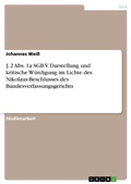 Cover: &sect; 2 Abs. 1a SGB V. Darstellung und kritische W&uuml;rdigung  im Lichte des Nikolaus-Beschlusses des  Bundesverfassungsgerichts - GRIN Verlag