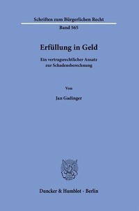 Abbildung von: Erfüllung in Geld. - Duncker & Humblot