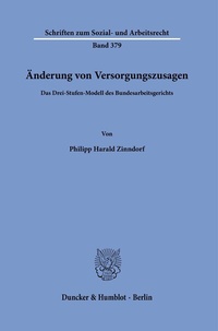 Abbildung von: Änderung von Versorgungszusagen. - Duncker & Humblot