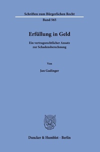 Abbildung von: Erfüllung in Geld. - Duncker & Humblot