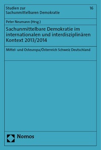 Abbildung von: Sachunmittelbare Demokratie im internationalen und interdisziplinären Kontext 2013/2014 - Nomos