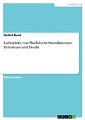 Cover: Lichtst&auml;rke von Flachdocht-Sturmlaternen. Petroleum und Docht - GRIN Verlag