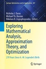 Cover: Exploring Mathematical Analysis, Approximation Theory, and Optimization - Springer