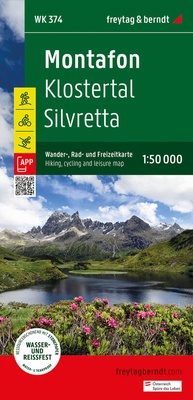 Abbildung von: Montafon, Wander-, Rad- und Freizeitkarte 1:50.000, freytag & berndt, WK 374 - Freytag-Berndt und ARTARIA