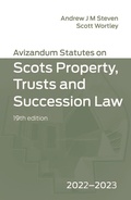 Cover: Avizandum Statutes on Scots Property, Trusts & Succession Law - Edinburgh University Press