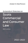 Cover: Avizandum Statutes on Scots Commercial and Consumer Law - Edinburgh University Press