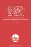 Cover: Continuity, Influences and Integration in Scottish Legal History - Edinburgh University Press