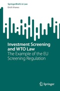 Cover: Investment Screening and WTO Law - Springer