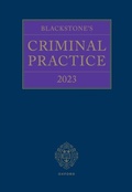Cover: Blackstone's Criminal Practice 2023 - OUP eBook