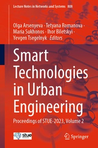 Enlarge image Cover: Smart Technologies in Urban Engineering - Springer