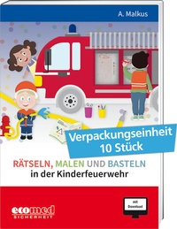 Abbildung von: Rätseln, Malen und Basteln in der Kinderfeuerwehr - ecomed Storck