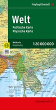 Cover: Weltkarte, politisch - physisch, 1:20.000.000, gefaltet, freytag & berndt - KOMPASS freytag und berndt