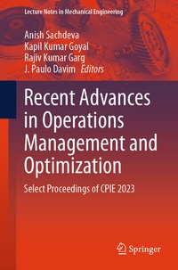 Enlarge image Cover: Recent Advances in Operations Management and Optimization - Springer