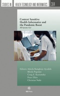 Cover: Context Sensitive Health Informatics and the Pandemic Boost - IOS Press,US