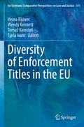 Cover: Diversity of Enforcement Titles in the EU - Springer