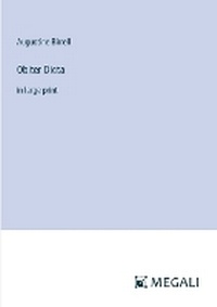 Enlarge image Cover: Obiter Dicta - Megali Verlag