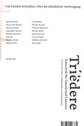 Cover: Tri&euml;dere #26: Denken Schreiben. &Uuml;ber die allm&auml;hliche Verfertigung - Sonderzahl