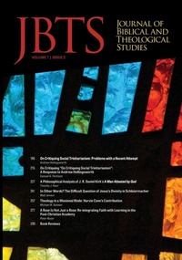 Enlarge image Cover: Journal of Biblical and Theological Studies, Issue 7.2 - Pickwick Publications