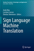 Cover: Sign Language Machine Translation - Springer