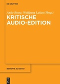 Cover: Kritische Audio-Edition - De Gruyter
