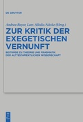 Cover: Zur Kritik der exegetischen Vernunft - De Gruyter