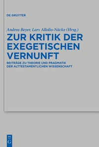 Abbildung von: Zur Kritik der exegetischen Vernunft - De Gruyter