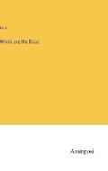 Cover: Where are the Dead - Anatiposi Verlag