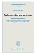 Cover: Verfassungsstaat und Verfassung. - Duncker & Humblot