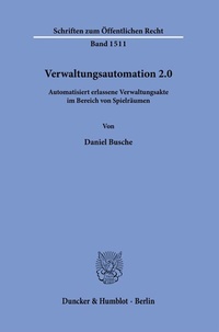 Abbildung von: Verwaltungsautomation 2.0. - Duncker & Humblot