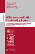Cover: HCI International 2023 - Late Breaking Papers - Springer