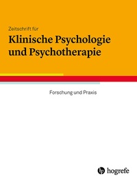 Abbildung von: Zeitschrift für Klinische Psychologie und Psychotherapie - Hogrefe