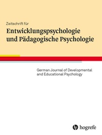 Abbildung von: Zeitschrift für Entwicklungspsychologie und Pädagogische Psychologie - Hogrefe