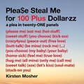 Cover: Plea$e Steal Me for 100 Plus Dollar-zz - Lily Poetry Review