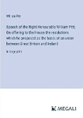 Cover: Speech of the Right Honourable William Pitt; On offering to the House the resolutions which he proposed as the basis of an union between Great Britain and Ireland - Megali Verlag