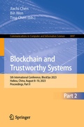 Cover: Blockchain and Trustworthy Systems - Springer