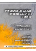 Cover: Symposium of Life Sciences, Materials, and Applied Chemistry - Trans Tech Publications Ltd