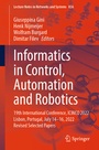 Cover: Informatics in Control, Automation and Robotics - Springer
