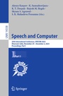 Cover: Speech and Computer - Springer