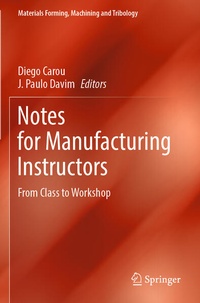 Enlarge image Cover: Notes for Manufacturing Instructors - Springer