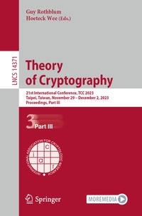 Enlarge image Cover: Theory of Cryptography - Springer
