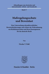 Abbildung von: Maßregelungsschutz und Beweislast. - Duncker & Humblot