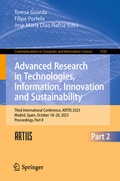 Cover: Advanced Research in Technologies, Information, Innovation and Sustainability - Springer