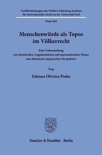 Abbildung von: Menschenwürde als Topos im Völkerrecht. - Duncker & Humblot