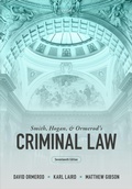 Cover: Smith, Hogan, and Ormerod's Criminal Law - Oxford University Press